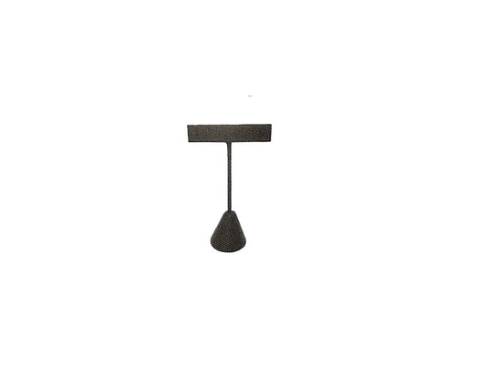 T-Shape Earring Stand — 5 3/4" H (145mm) — Black Faux Leather