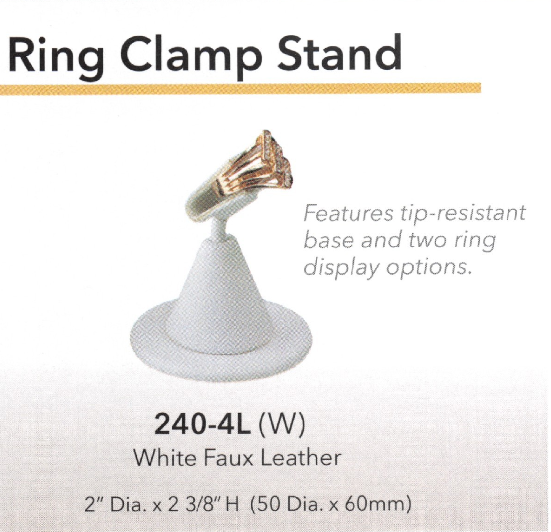 RING CLAMP stand — White faux leather