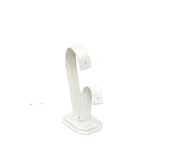 Flex Earring Stand — White Faux Leather