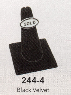 Finger ring stand; SQUARE base — Black velvet