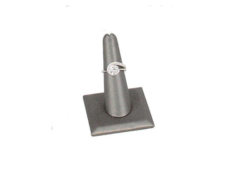 Finger Ring Stand — Square Base — Steel Grey