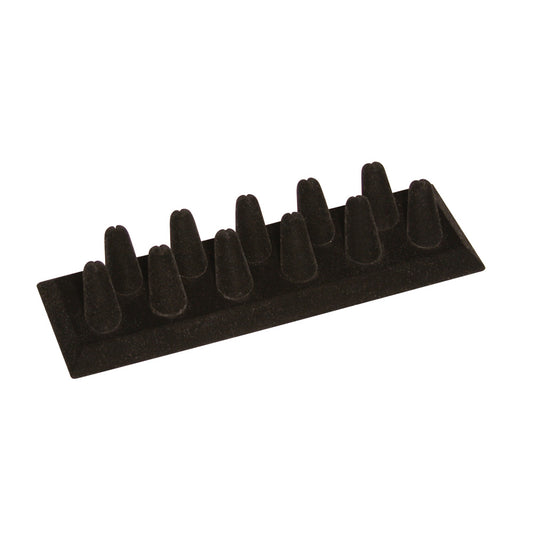 11-Finger ring stand; RETANGLE base- Black velvet