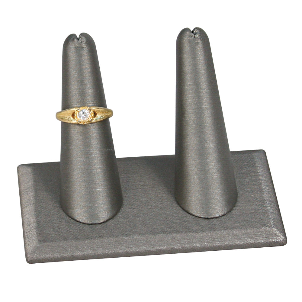 2-Finger ring stand; RECTANGLE base- Steel Grey