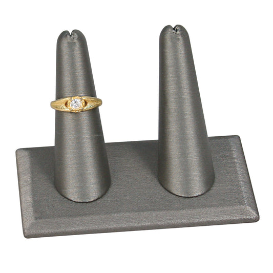 2-Finger ring stand; RECTANGLE base- Steel Grey