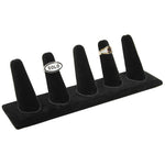 5-Finger ring stand;rectangle base- Black velvet — 5 Fingers