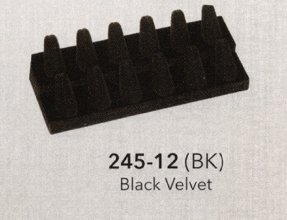 12-Finger ring stand; 2 Tier — Black velvet