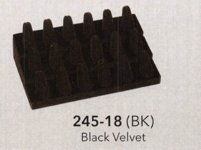 18-Finger ring stand; 3 Tier — Black velvet
