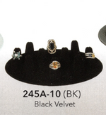 Oval 10 finger ring display — Black velvet