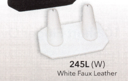 2-Finger ring stand; OCTAGON base — White leather