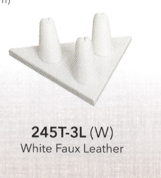 3-Finger ring stand; TRIANGLE base- White leather
