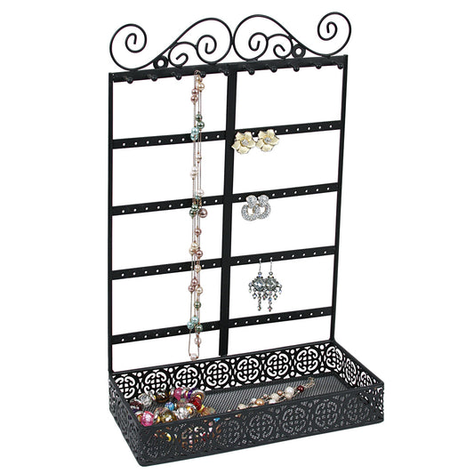 Metal Display With Tray - Black