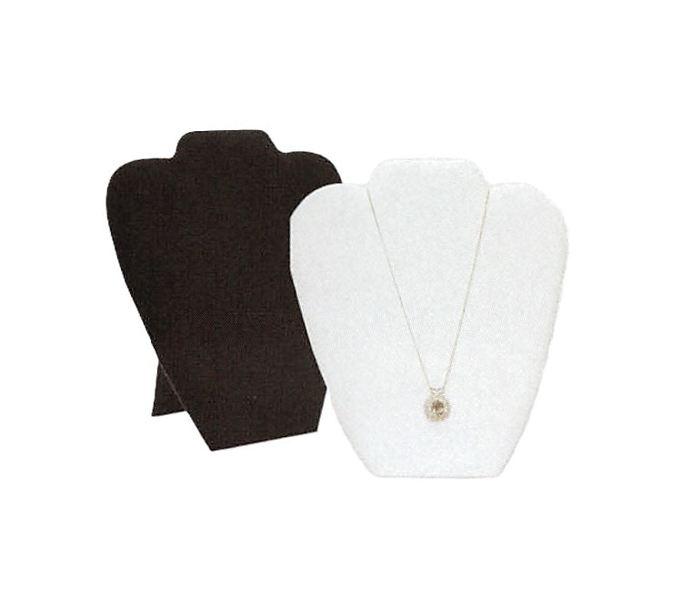 Necklace Display with Easel — 7 3/8 x 8 5/8" H — White Faux Leather