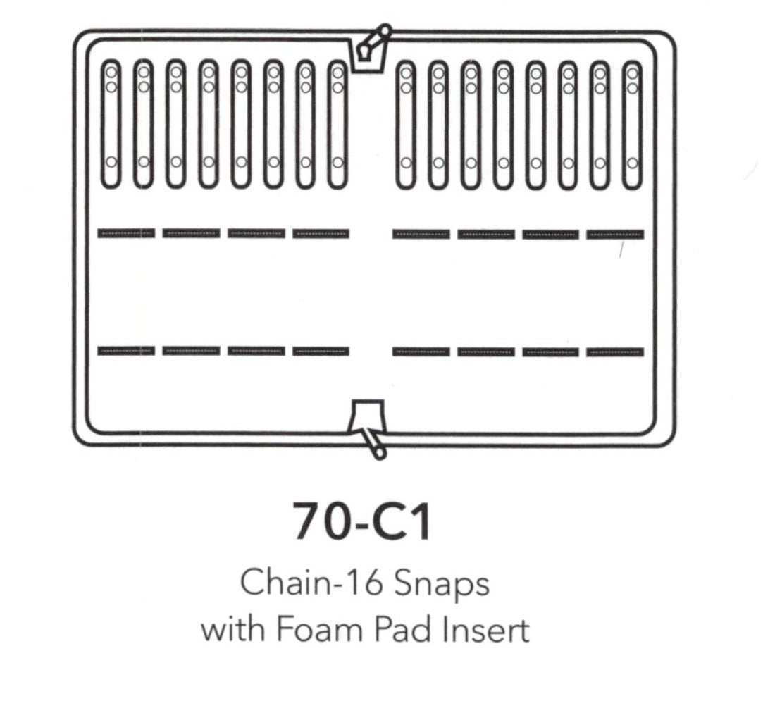 Black Leatherette Folders — Chain — 16 Snaps, w/ Foam Pad Insert — Black