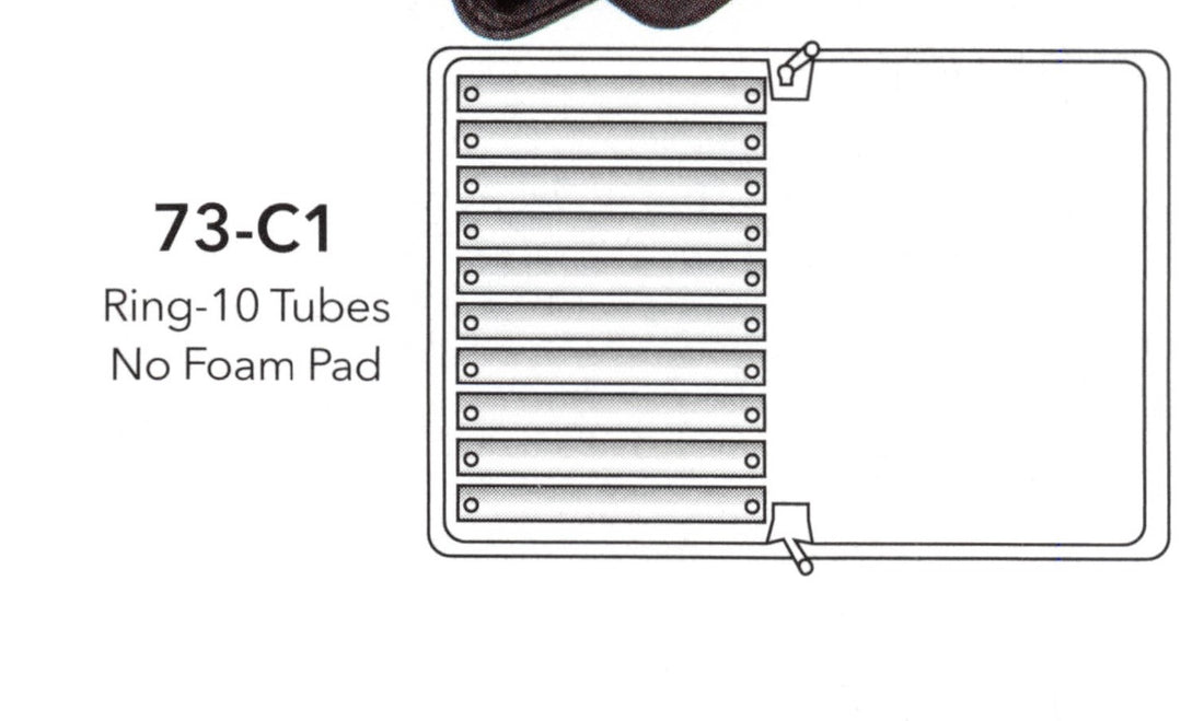 Black Leatherette Folders — Ring — 10 Tubes, No Foam Pad — Black
