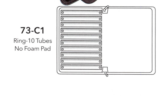 Black Leatherette Folders — Ring — 10 Tubes, No Foam Pad — Black