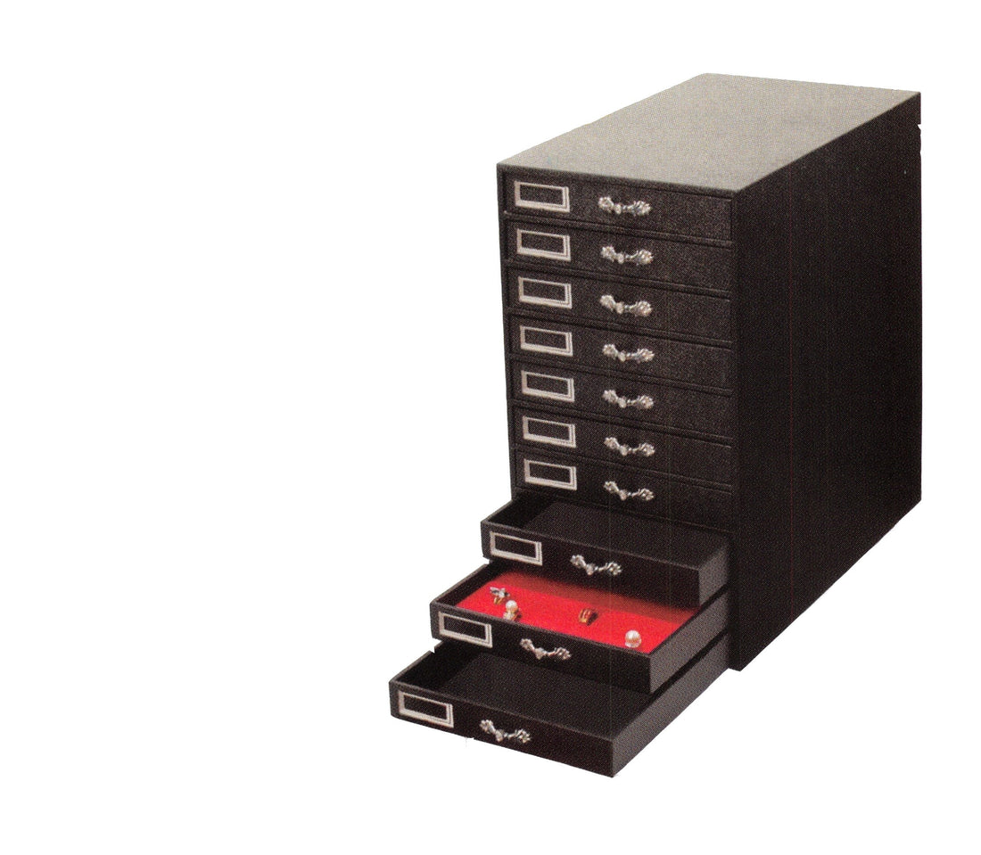 10-Tray Organizer — 1″ H Trays — Black