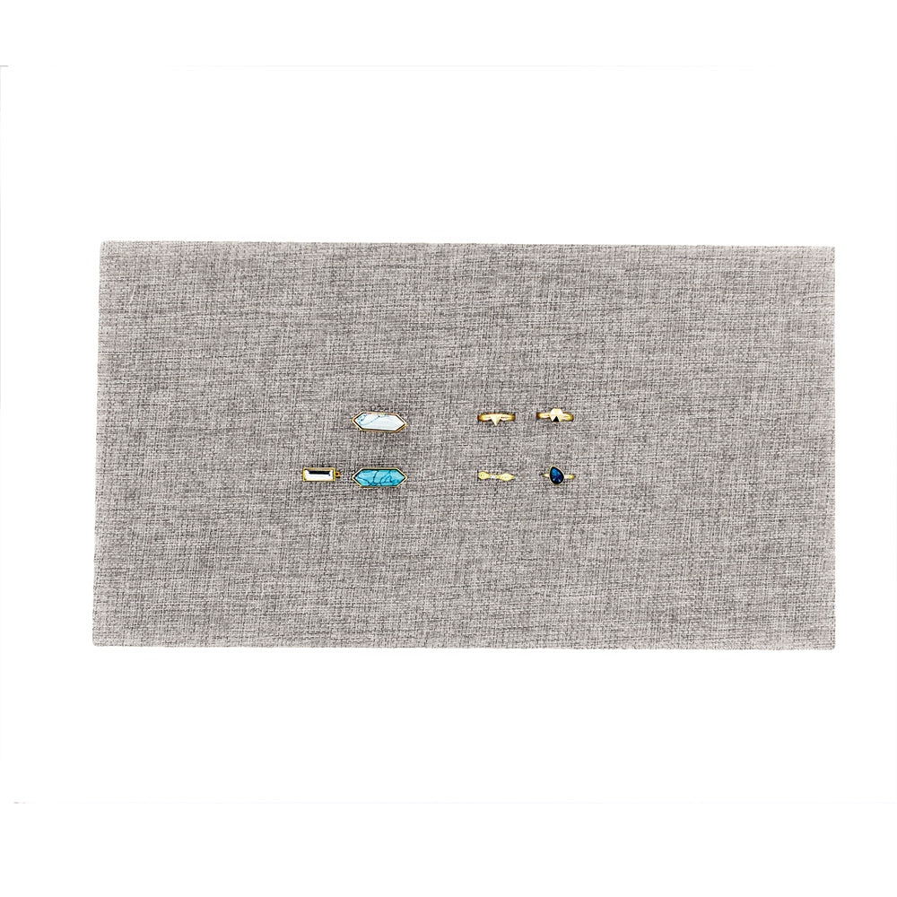 Linen Ring Display Foams — 72-Ring Slots — 14 1/8 x 7 5/8" (360 x 195mm) — Grey Linen