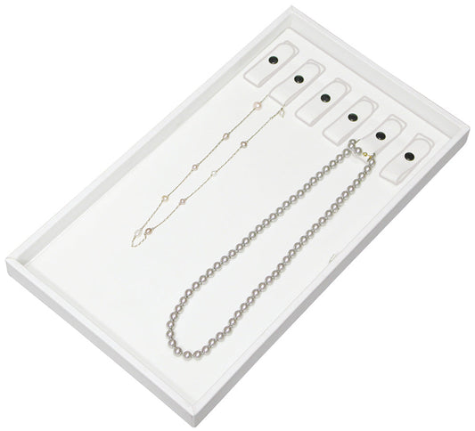 6-Snap Display Pad - Lay-Down - White Faux Leather