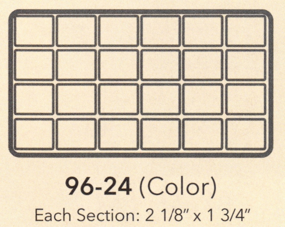 Flocked Tray Liners — 2 1/8 x 1 3/4" sections — White