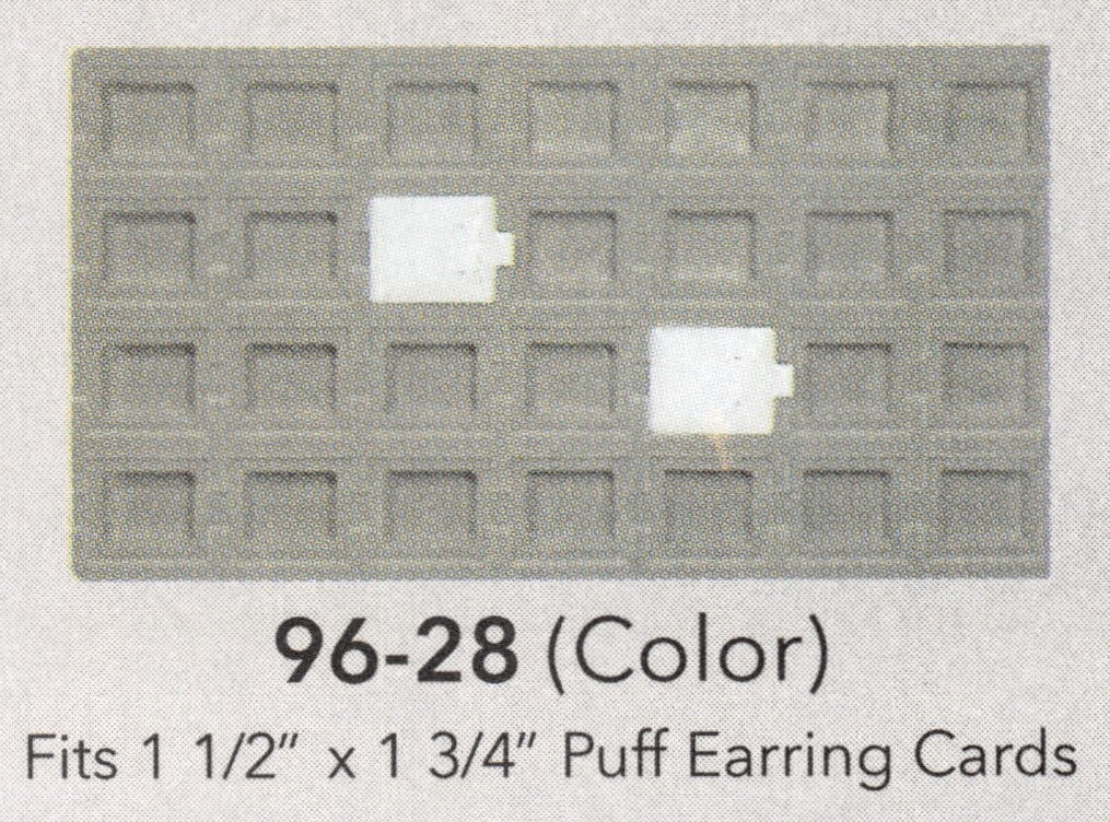 Flocked Tray Liners For Earrings — 28 Sections — fits 1 1/2 x 1 3/4" puff earring cards — Beige