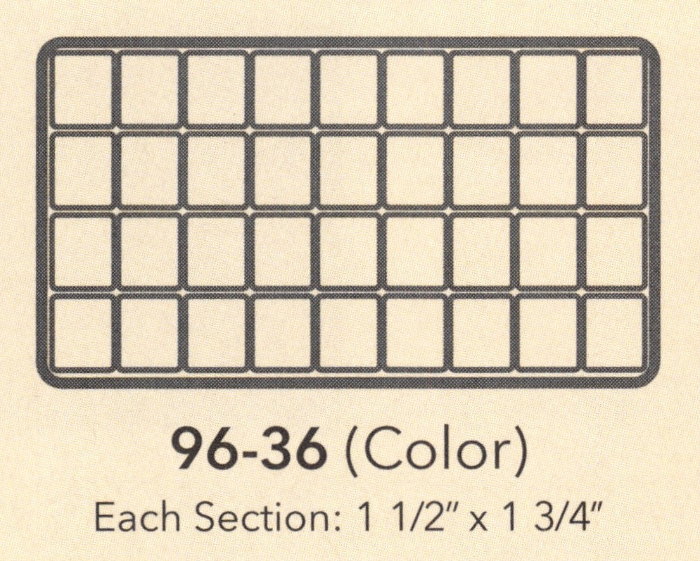 Flocked Tray Liners — 1 1/2 x 1 3/4" sections — Grey