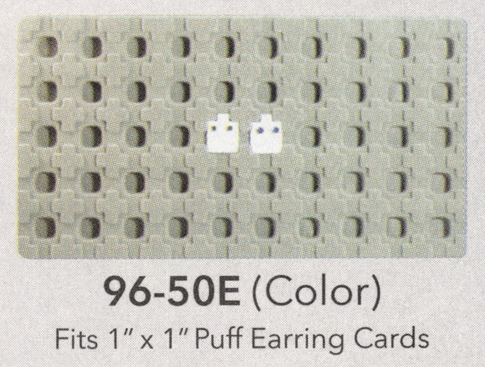 Flocked Tray Liners For Earrings — 50 Sections — fits 1 x 1" puff earring cards — Black