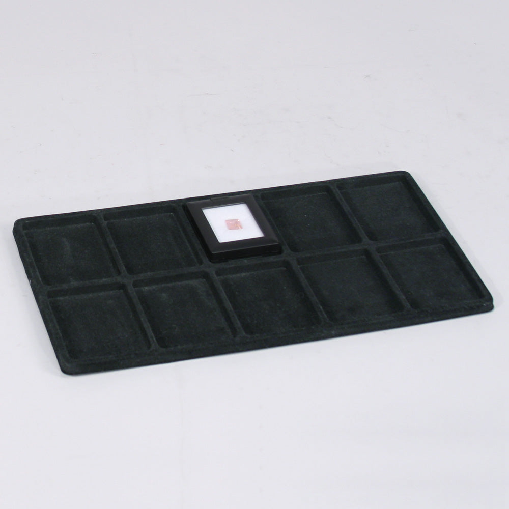 Tray Liners for GB-0001 Gemstone Displays — Flocked Tray Liner — Black