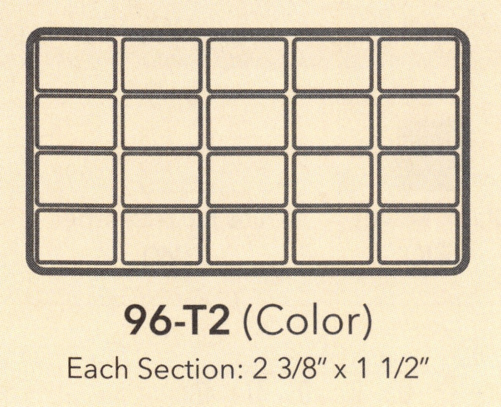 Flocked Tray Liners — 2 3/8 x 1 1/2" sections — Red