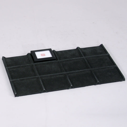 Wooden Full-Size Tray Liners — 40-Grid — Black Faux Leather