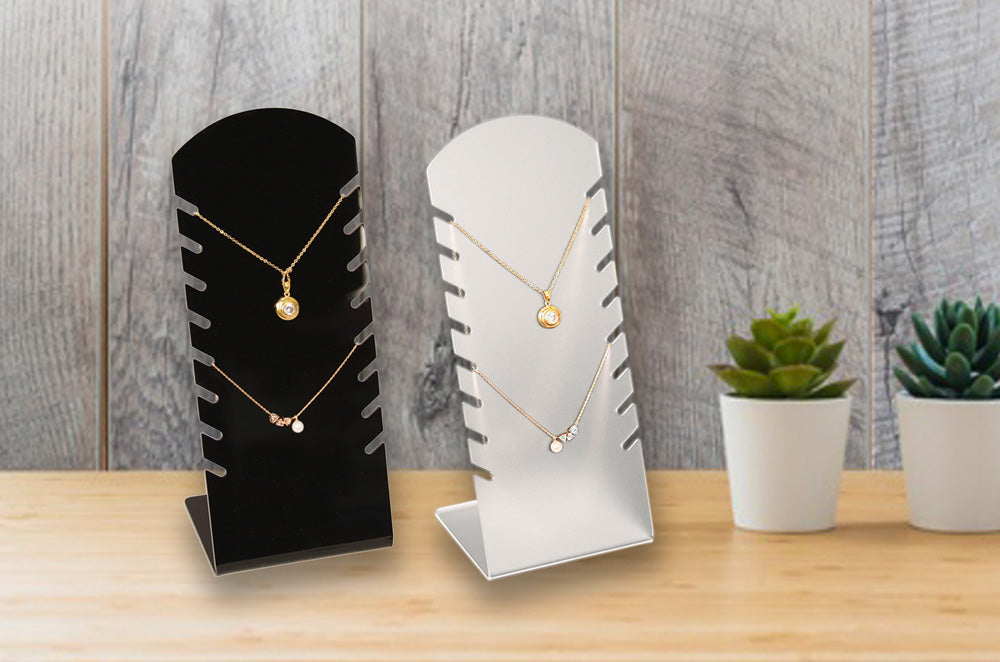 Multi Necklace Stand — White Frost