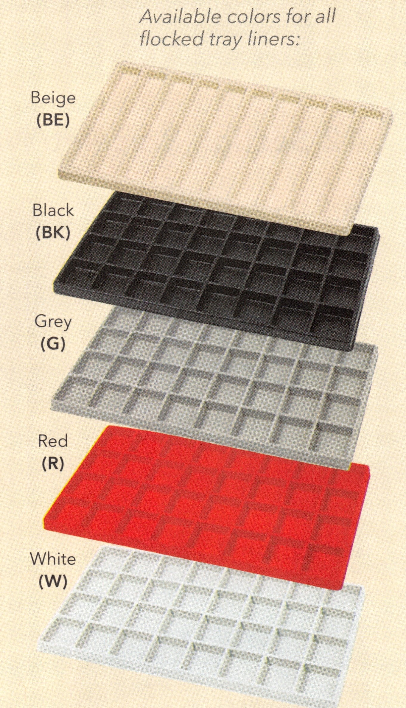 Flocked Tray Liners - 14 1/8" x 7 5/8" x 1/2" high