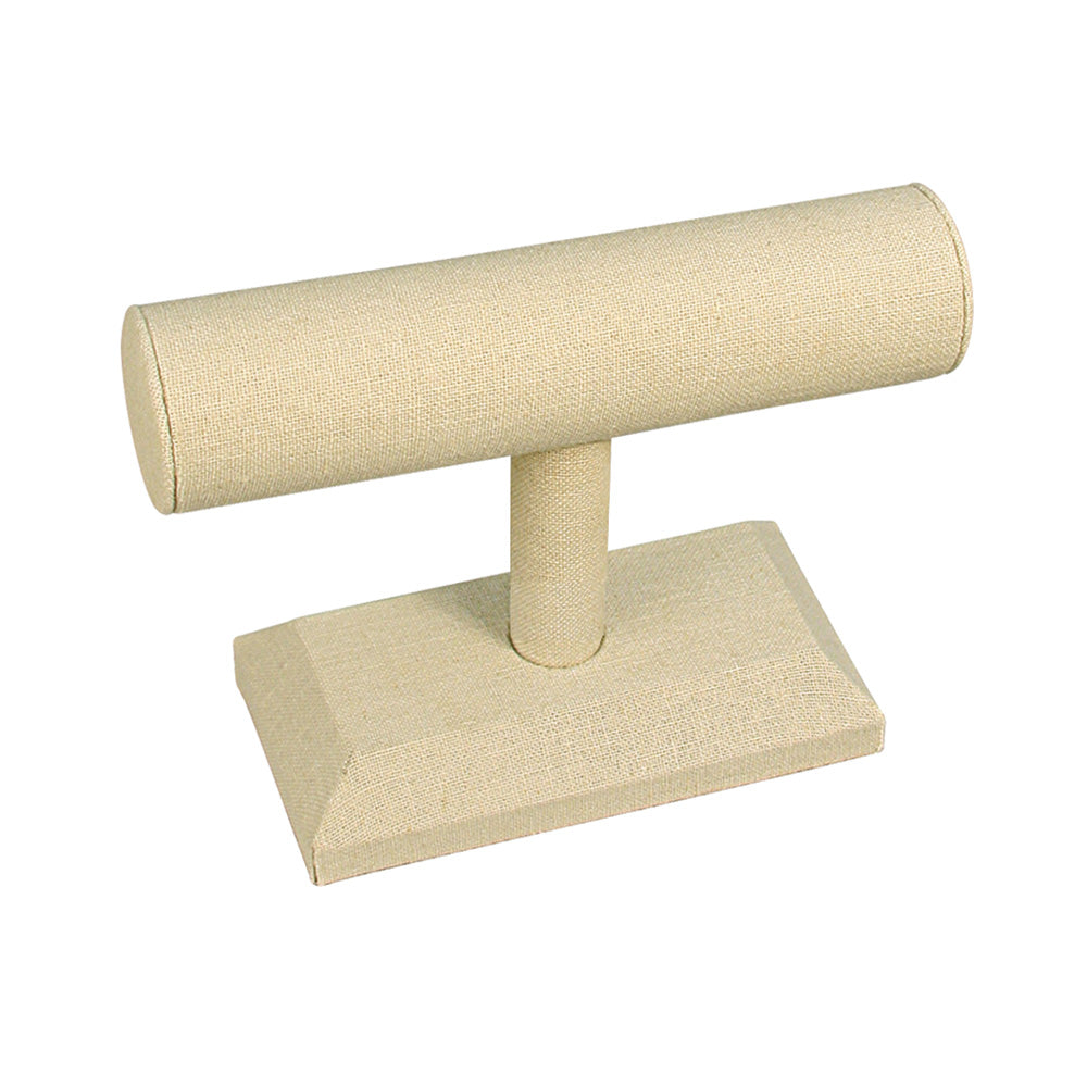 Round Shape Single T-Bar — A — 7 1/2 x 5" H (190 x 127mm) — Beige Linen