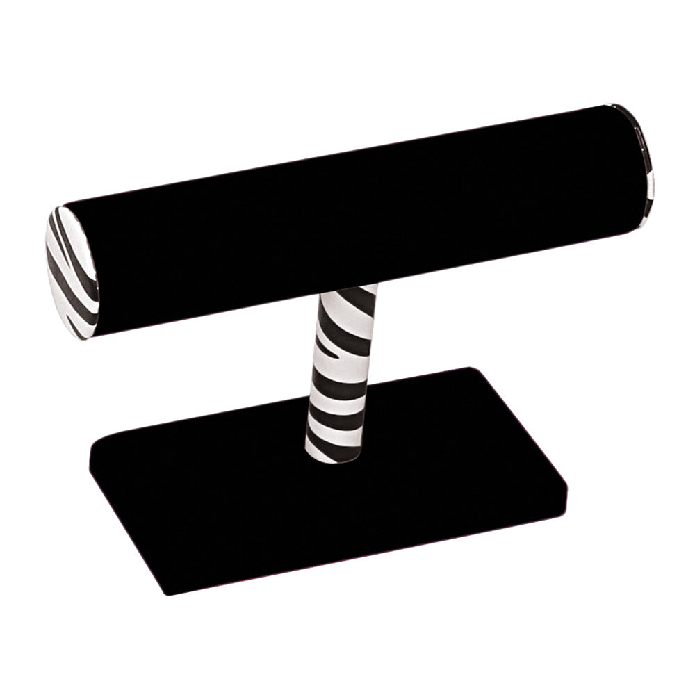 Zebra T-Bar — 7 1/2 x 5" H (190 x 127 mm) — Black Velvet
