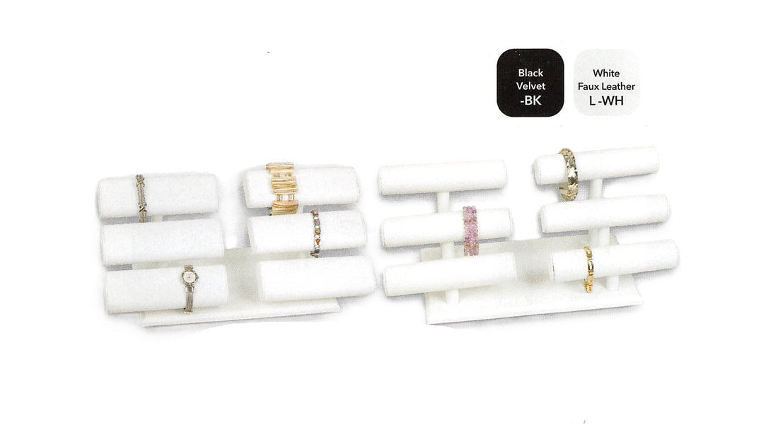Multiple Level T-Bar — 6 Oval Bars — 15 1/2 x 7 x 6 1/2" H — Black Velvet
