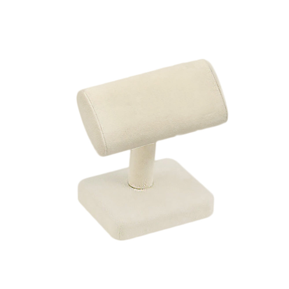 Mini T-Bar Stand — Beige Faux Suede