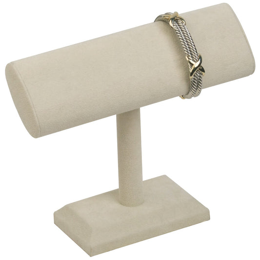 Oval Shape T-Bar — C — 10 1/4 x 10 1/4" H (260 x 260mm) — Beige Faux Suede