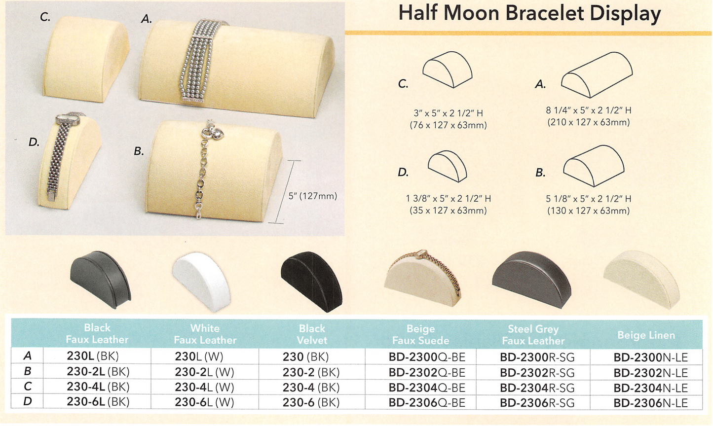 Half Moon Bracelet Display