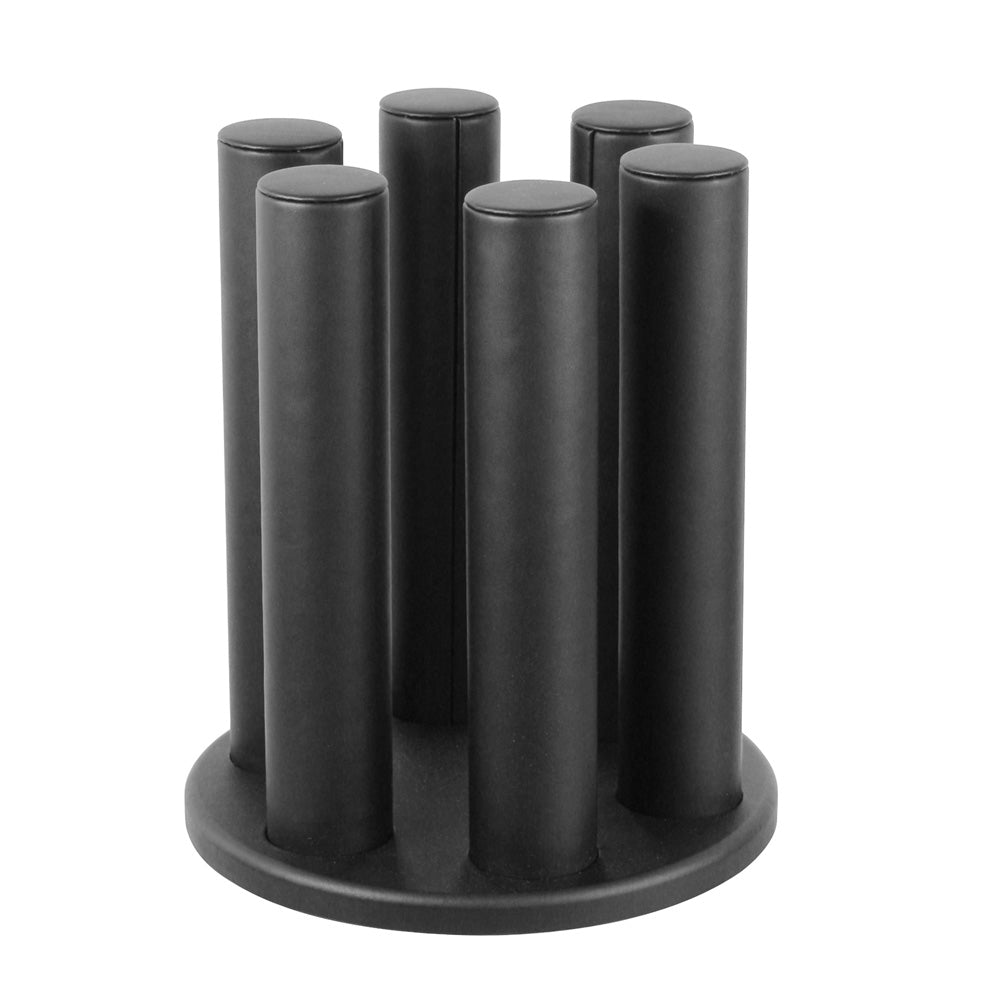 360° Spinning Display — Black Faux Leather