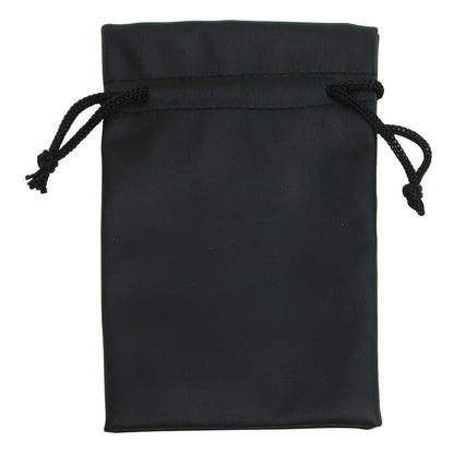 Faux Leather Drawstring Pouch   -  Black Faux Leather - 12 pcs. Pack