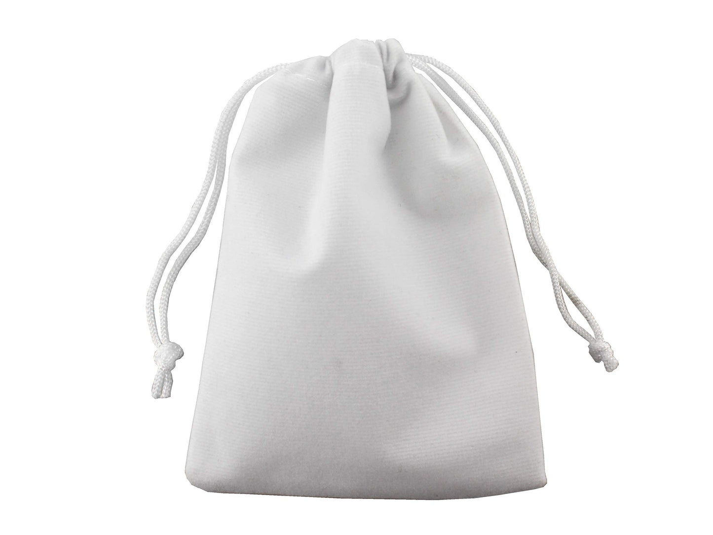 Faux Leather Drawstring Pouch   -  White Faux Leather - 12 pcs. Pack