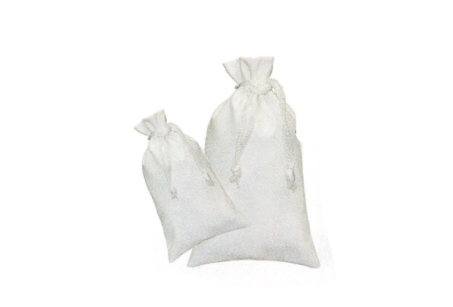 Faux Leather Drawstring Pouch   -  White Faux Leather - 12 pcs. Pack