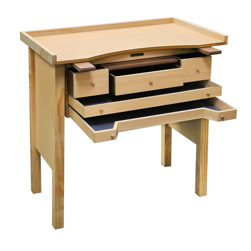 Standard Jeweler's Workbenches — Standard Crafter Workbench — 35 1/4″ x 21 1/4″ x 36 1/8″ H — Natural Wood