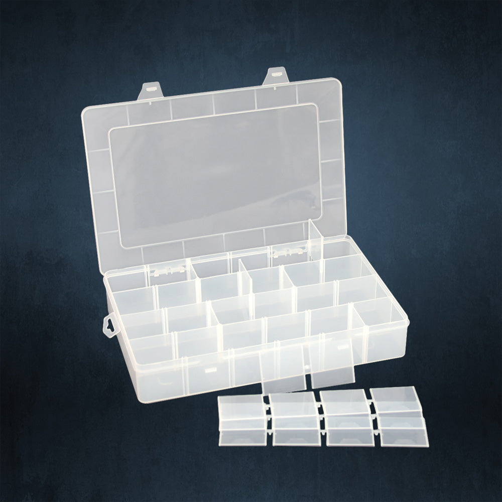 24-Grid Case with Adjustable Dividers — Frosted Clear