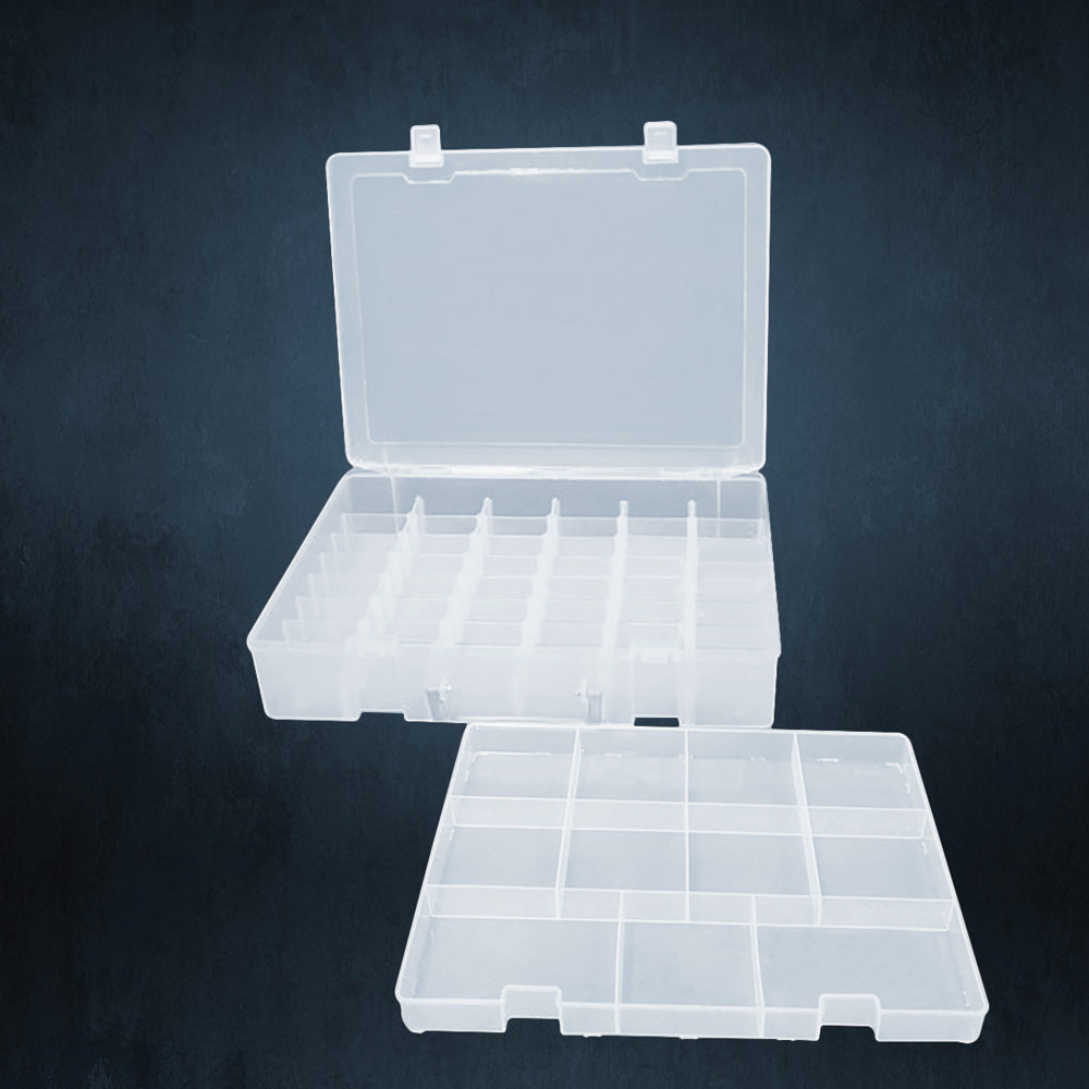 2-Level Storage Case with Removable Tray — Frosted Clear
