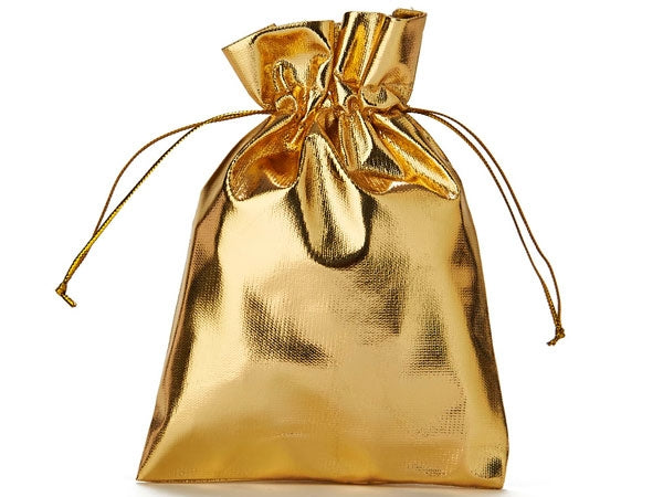 Lamé Pouch — Gold Lame — 2.75 x 3 in