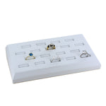 RING (18-slot) tray — White faux leather