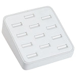 RING (12-slot) tray — White faux leather