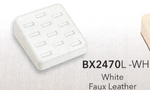 RING (12-slot) tray — White faux leather