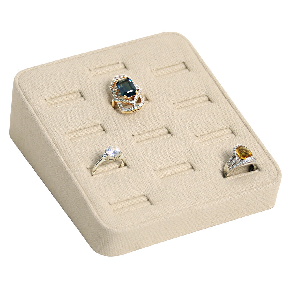 RING (12-slot) tray -natural linen Beige