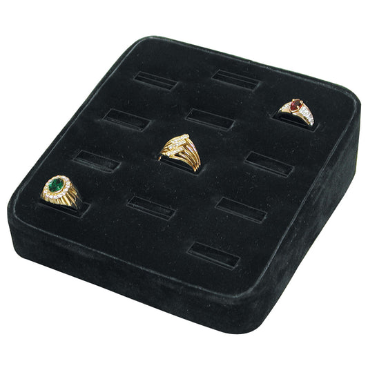 RING (12-slot) tray — Black velvet